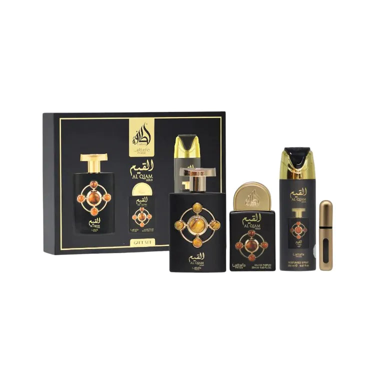 Estuche Lattafa Al Qiam Gold Eau De Parfum 4 Piezas Unisex