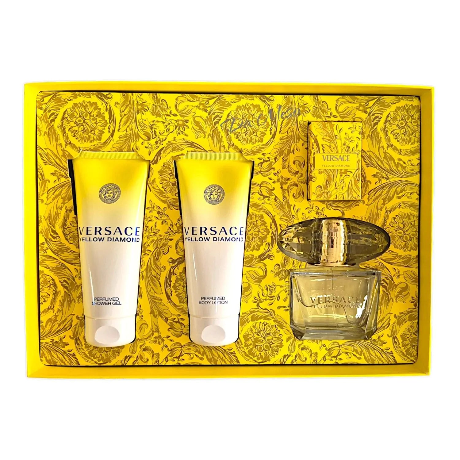 Estuche Versace Yellow Diamond 4 Pzs EDT 90ml Dama Original